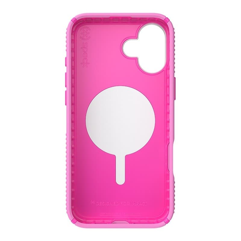 Speck Presidio2 Grip ClickLock e MagSafe - Custodia per iPhone 16 Plus (Rosa puro / Rosa shocking / Bianco) - 20
