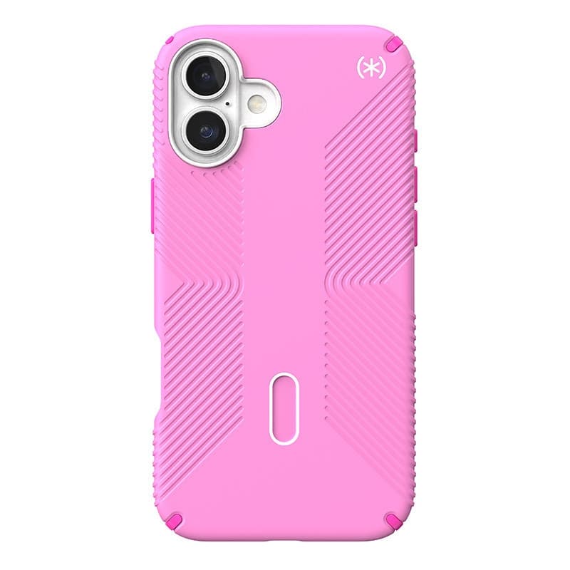 Speck Presidio2 Grip ClickLock e MagSafe - Custodia per iPhone 16 Plus (Rosa puro / Rosa shocking / Bianco) - 9