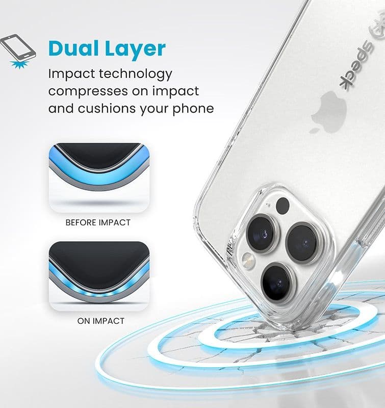 Speck Gemshell - Custodia per iPhone 16 Pro (trasparente) - 12