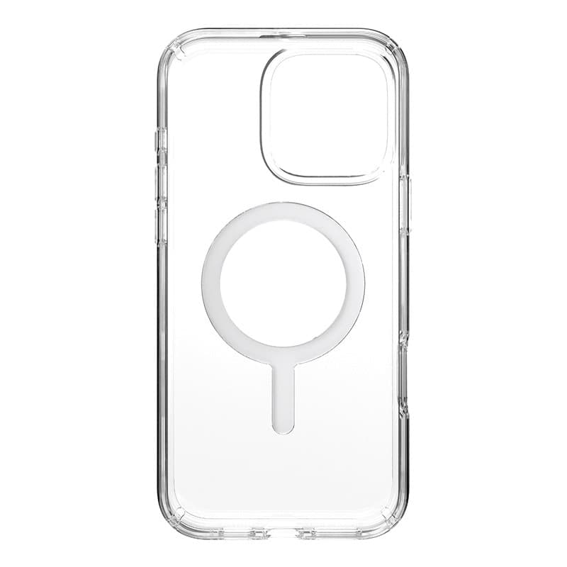 Speck Presidio Perfect-Clear MagSafe - Custodia per iPhone 16 Pro Max (Trasparente / Finitura cromata / Argento Serene) - 10