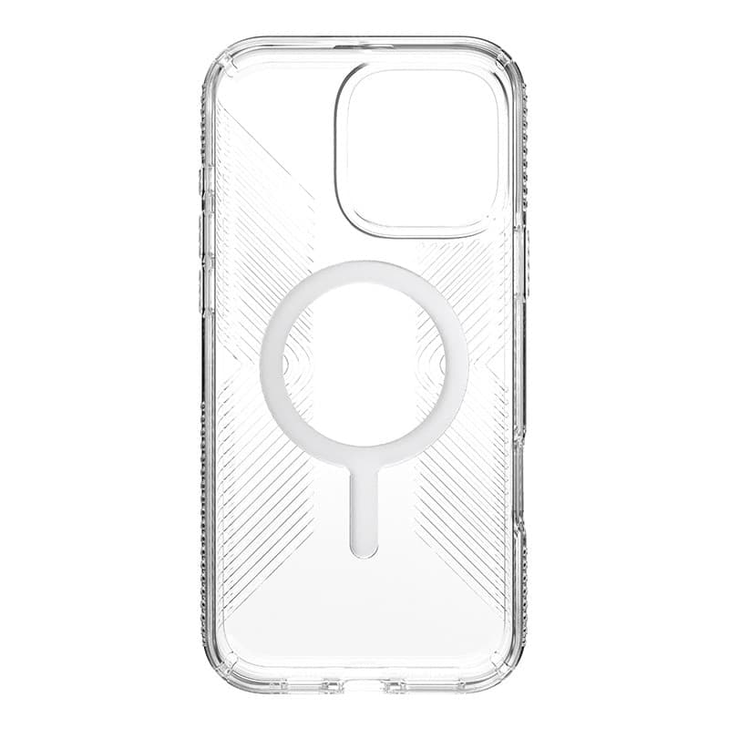 Speck Presidio Perfect-Clear Grip MagSafe - Custodia per iPhone 16 Pro Max (Trasparente / Finitura cromata / Argento Sereno) - 10