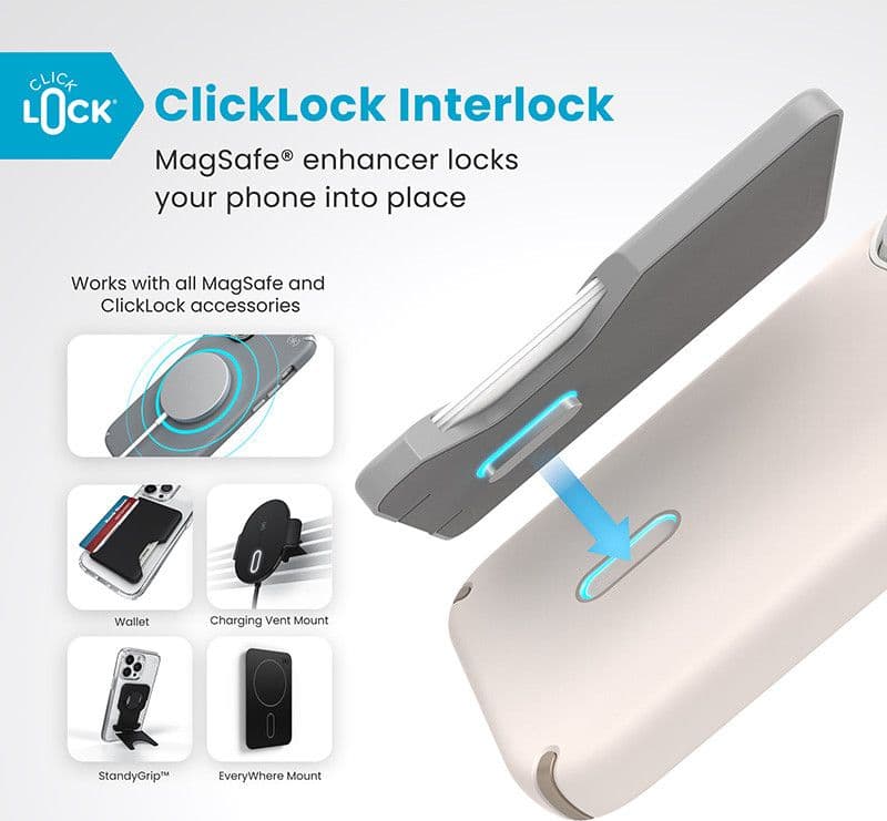 Speck Presidio2 Pro ClickLock e MagSafe - Custodia per iPhone 16 Pro (Osso sbiancato / Oro antico / Marrone nocciola) - 2