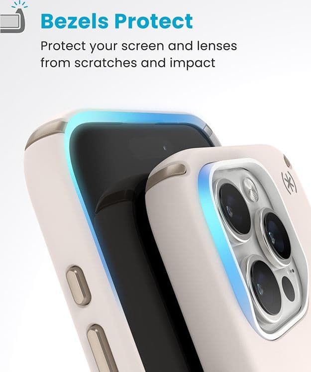 Speck Presidio2 Pro ClickLock e MagSafe - Custodia per iPhone 16 Pro (Osso sbiancato / Oro antico / Marrone nocciola) - 6