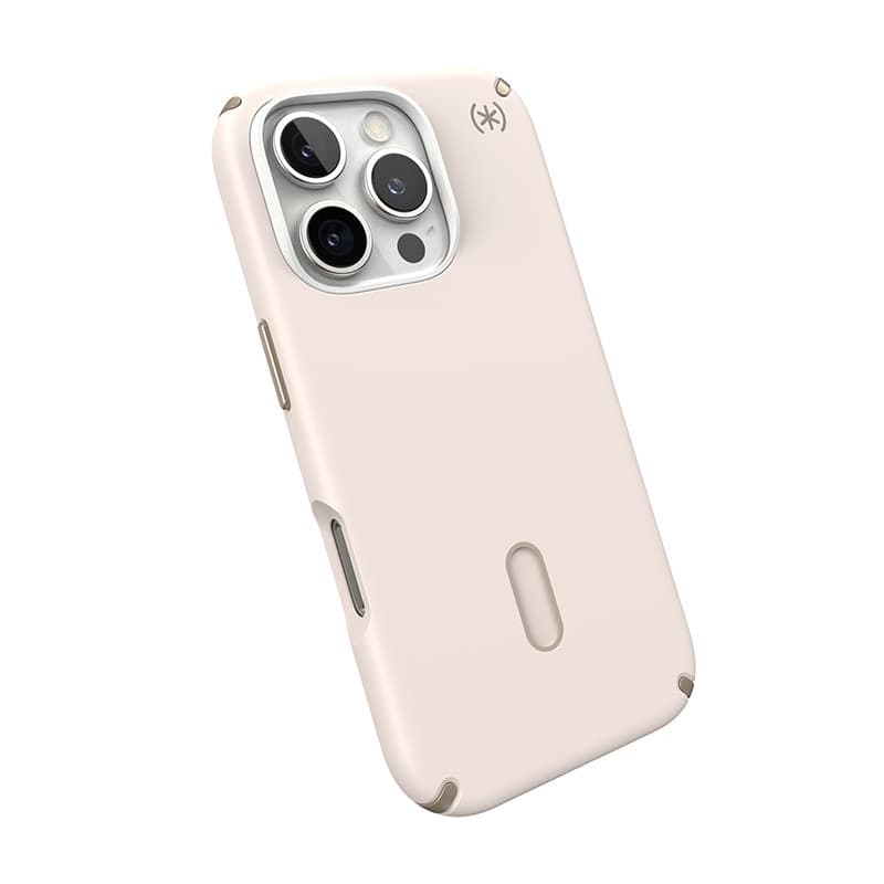 Speck Presidio2 Pro ClickLock e MagSafe - Custodia per iPhone 16 Pro (Osso sbiancato / Oro antico / Marrone nocciola) - 8
