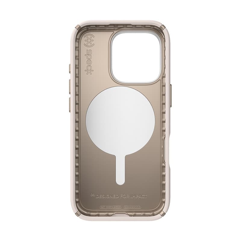 Speck Presidio2 Pro ClickLock e MagSafe - Custodia per iPhone 16 Pro (Osso sbiancato / Oro antico / Marrone nocciola) - 10