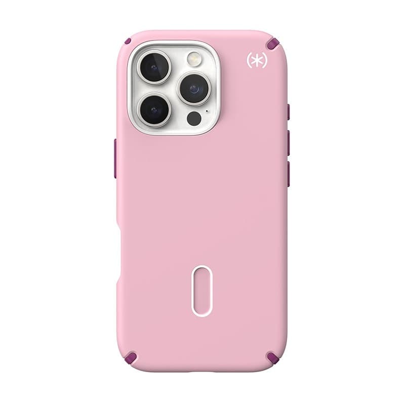 Speck Presidio2 Pro ClickLock e MagSafe - Custodia per iPhone 16 Pro (rosa mercoledi / viola Boysenberry / bianco) - 19