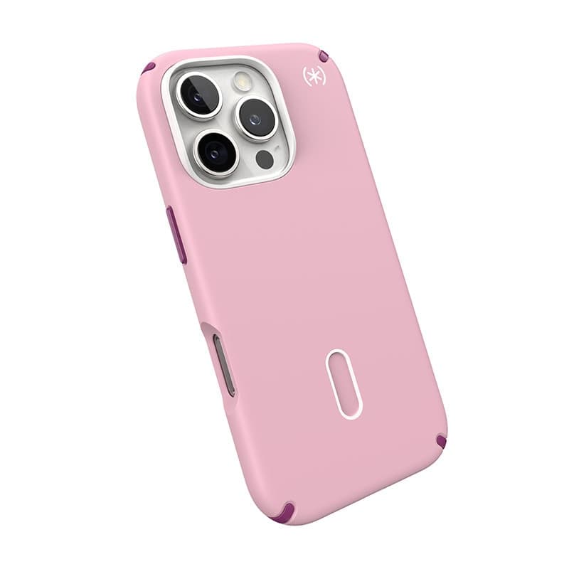 Speck Presidio2 Pro ClickLock e MagSafe - Custodia per iPhone 16 Pro (rosa mercoledi / viola Boysenberry / bianco) - 8