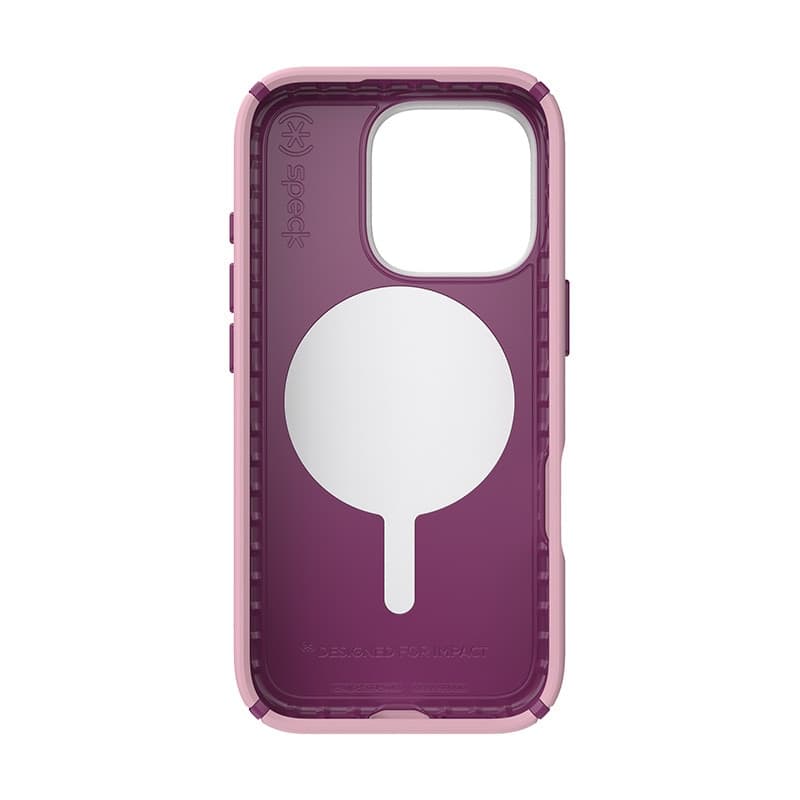 Speck Presidio2 Pro ClickLock e MagSafe - Custodia per iPhone 16 Pro (rosa mercoledi / viola Boysenberry / bianco) - 10