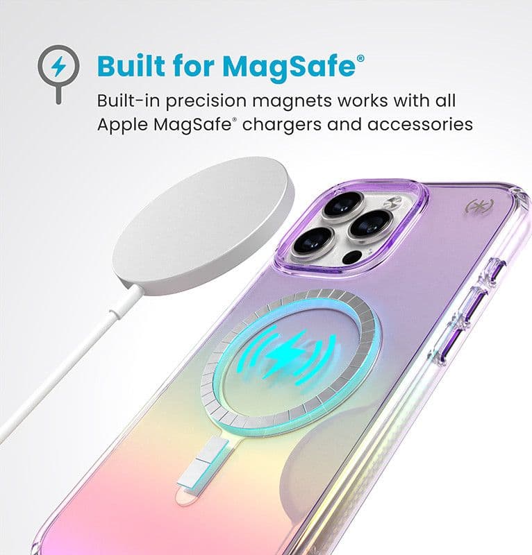 Speck Presidio2 Lux MagSafe - Custodia per iPhone 16 Pro Max (viola incredibile / trasparente) - 3
