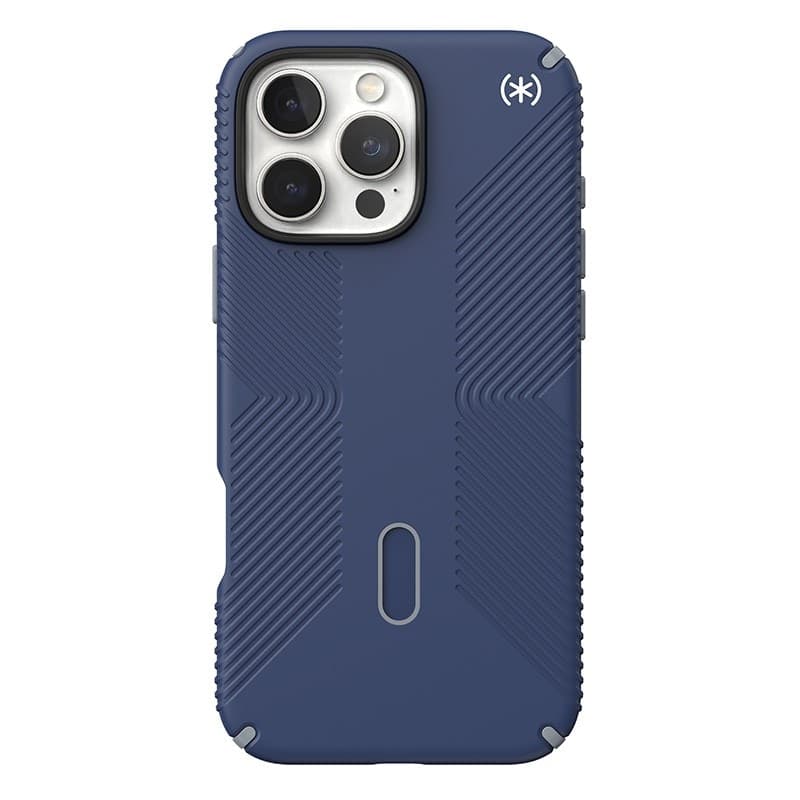 Speck Presidio2 Grip ClickLock e MagSafe - Custodia per iPhone 16 Pro Max (blu costiero / grigio polvere / bianco) - 19