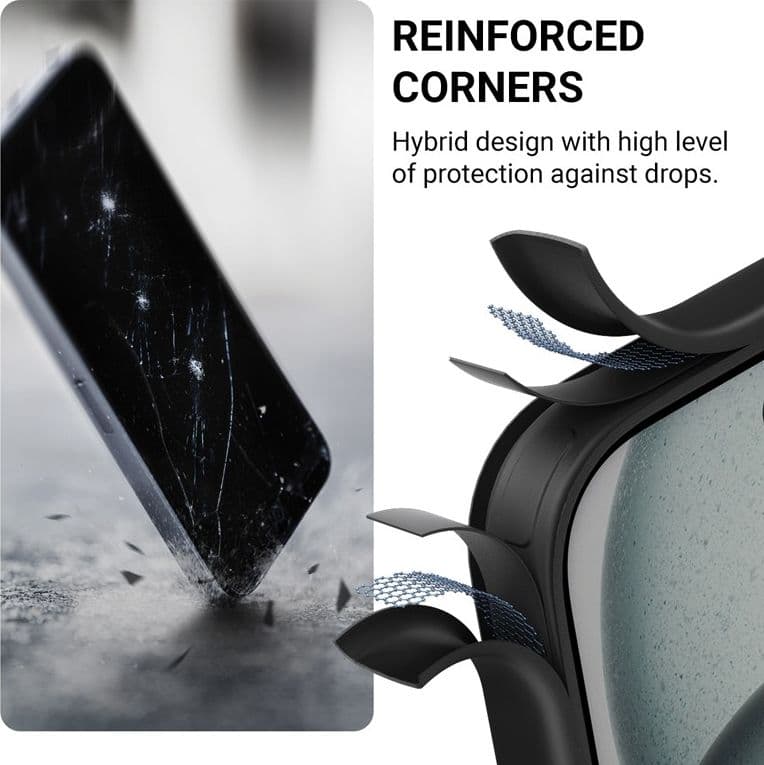 Crong Hybrid Frost MAG Cover - Custodia con MagSafe per iPhone 16 Pro (Nero) - 12
