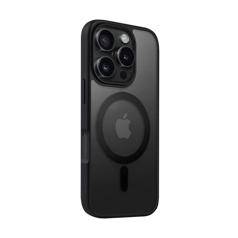 Crong Hybrid Frost MAG Cover - Custodia con MagSafe per iPhone 16 Pro (Nero) - 13