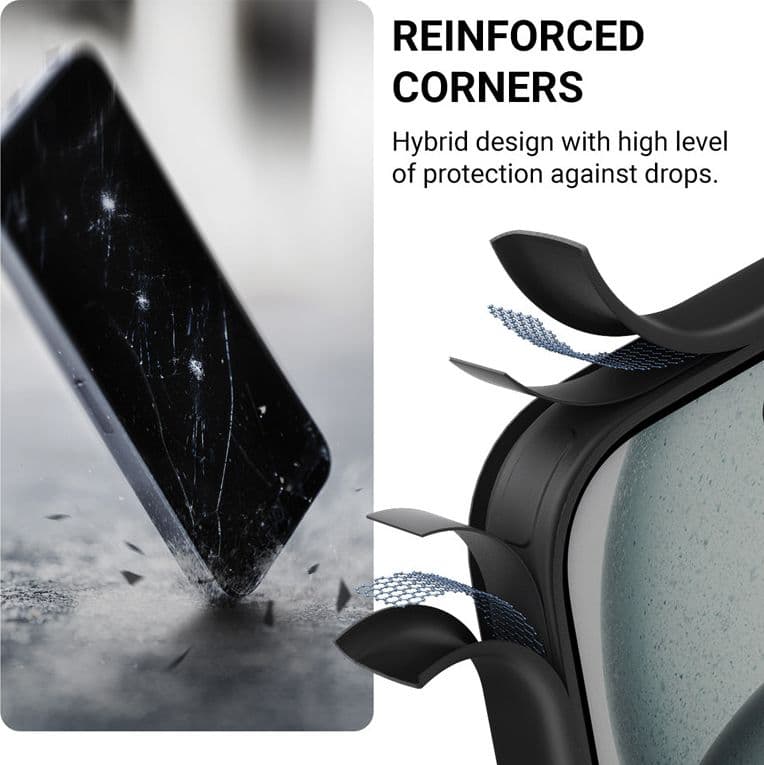 Crong Hybrid Frost MAG Cover - Custodia con MagSafe per iPhone 16 Pro Max (Nero) - 5