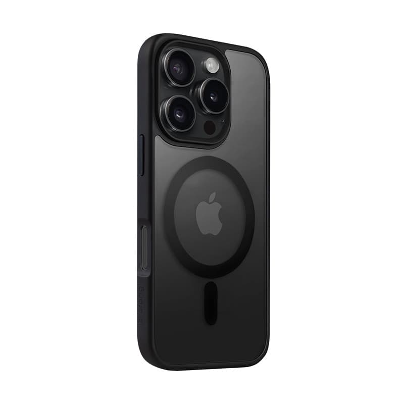 Crong Hybrid Frost MAG Cover - Custodia con MagSafe per iPhone 16 Pro Max (Nero) - 6