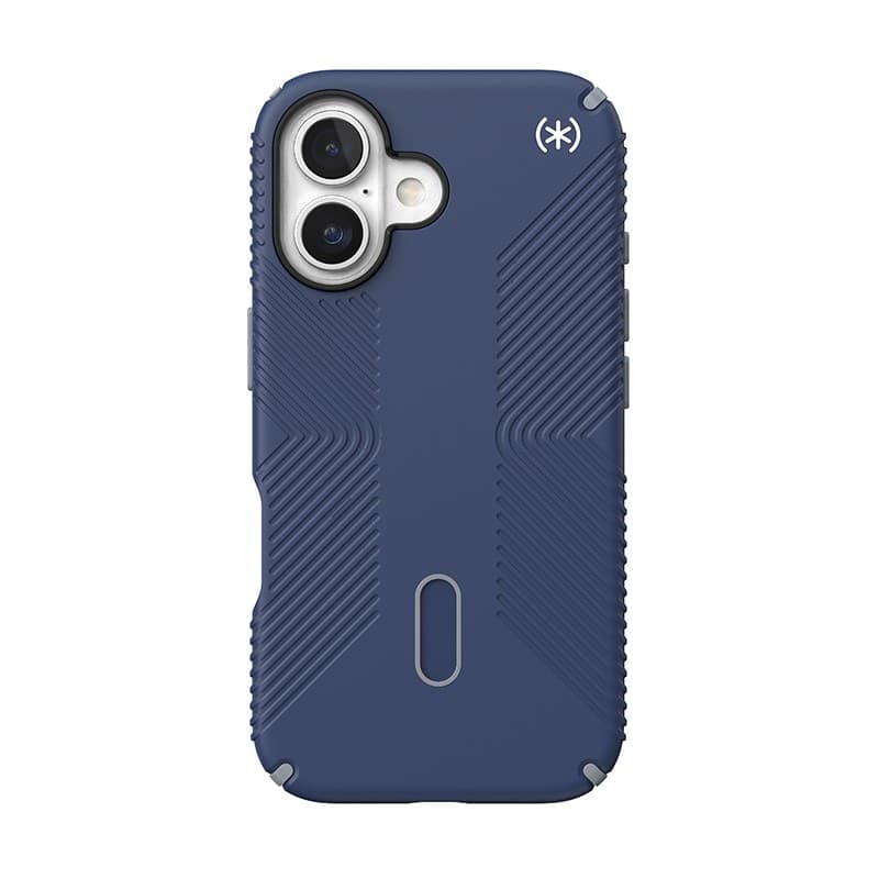 Speck Presidio2 Grip ClickLock e MagSafe - Custodia per iPhone 16 (blu costiero / grigio polvere / bianco) - 19