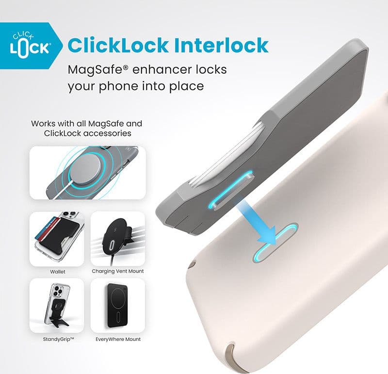Speck Presidio2 Pro ClickLock e MagSafe - Custodia per iPhone 16 Plus (Osso sbiancato / Oro antico / Marrone nocciola) - 2