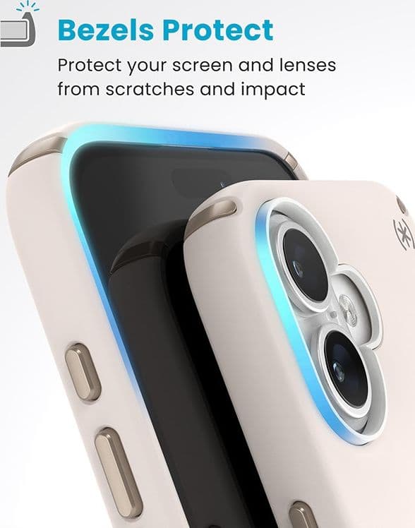 Speck Presidio2 Pro ClickLock e MagSafe - Custodia per iPhone 16 Plus (Osso sbiancato / Oro antico / Marrone nocciola) - 16