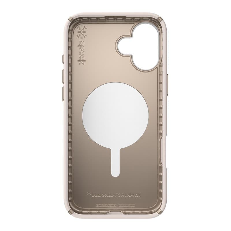 Speck Presidio2 Pro ClickLock e MagSafe - Custodia per iPhone 16 Plus (Osso sbiancato / Oro antico / Marrone nocciola) - 20
