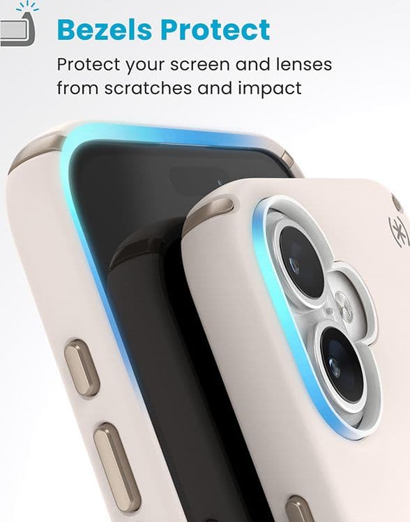 Speck Presidio2 Pro ClickLock e MagSafe - Custodia per iPhone 16 Plus (Osso sbiancato / Oro antico / Marrone nocciola) - 6