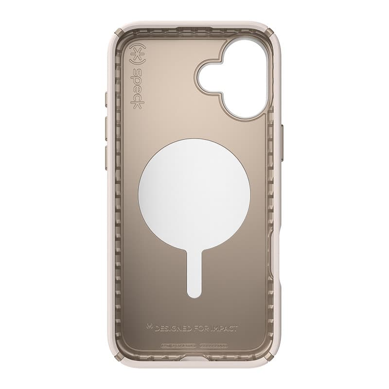 Speck Presidio2 Pro ClickLock e MagSafe - Custodia per iPhone 16 Plus (Osso sbiancato / Oro antico / Marrone nocciola) - 10