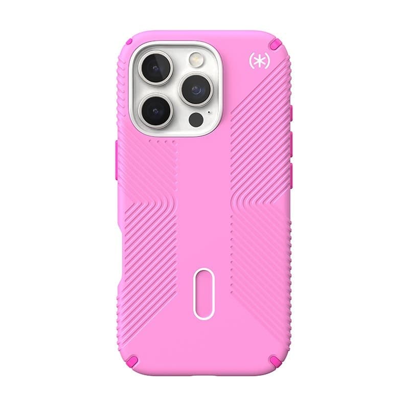 Speck Presidio2 Grip ClickLock e MagSafe - Custodia per iPhone 16 Pro (Rosa puro / Rosa shocking / Bianco) - 19