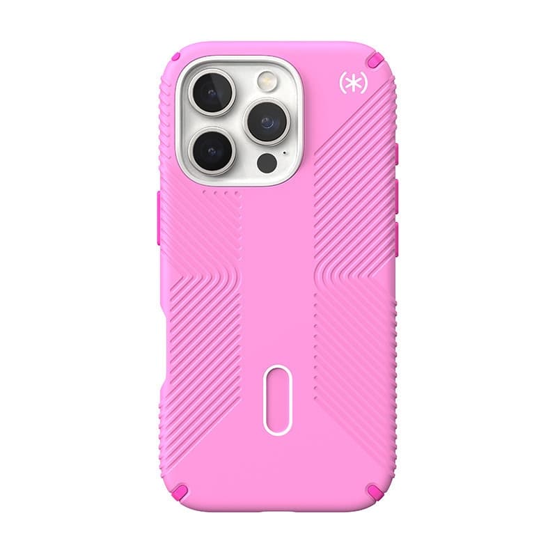 Speck Presidio2 Grip ClickLock e MagSafe - Custodia per iPhone 16 Pro (Rosa puro / Rosa shocking / Bianco) - 9