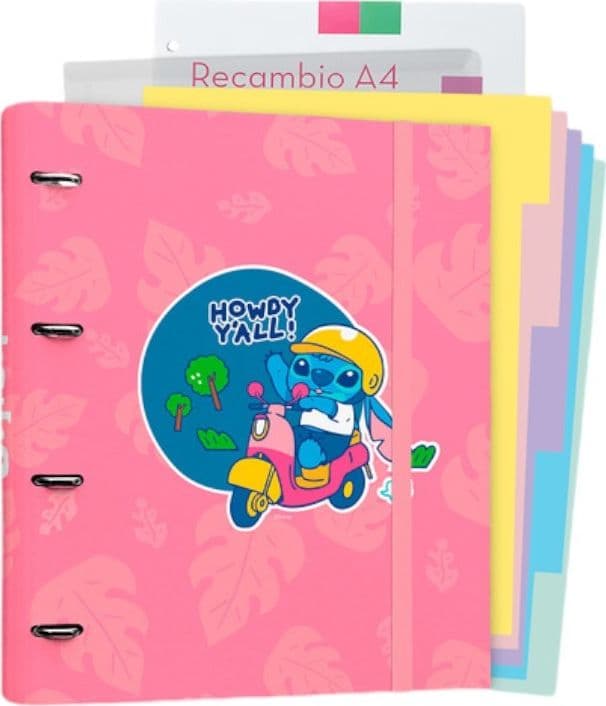 Disney Stitch - Raccoglitore A4 con fogli (4 anelli, elastico) - 2
