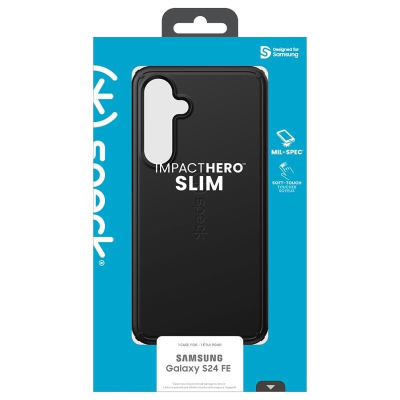 Speck ImpactHero Slim - Custodia per Samsung Galaxy S24 FE (nera) - 7