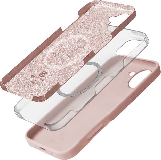 Crong Color Cover Magnetic - Custodia MagSafe per iPhone 16 (rosa sabbia) - 3