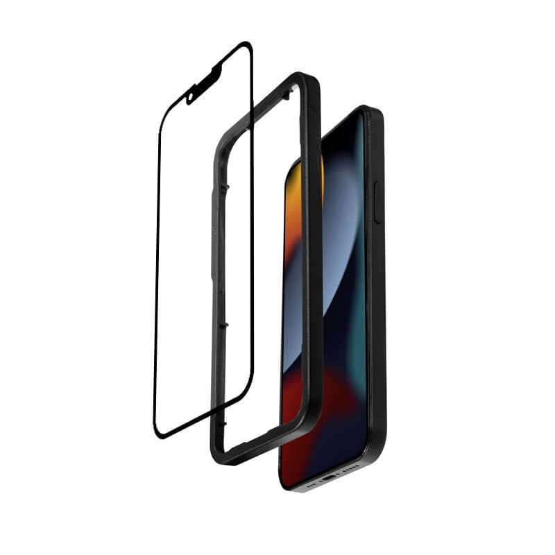 Crong 3D Armor Glass - Vetro temperato per iPhone 17e / 16e / 14 / 13 / 13 + telaio di installazione - 10