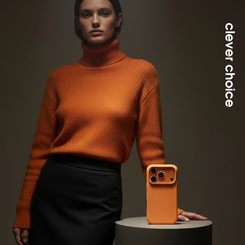 Crong Color Cover Magnetic - Custodia MagSafe per iPhone 17 Pro (Arancione) - 22