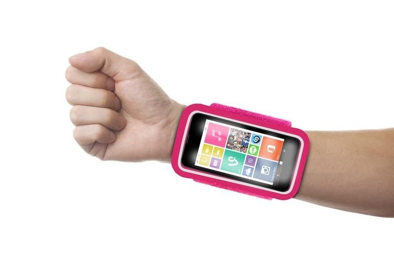 PURO Running Band - Universal running band for smartphones max 4.3 "+ key pocket (pink) - 14