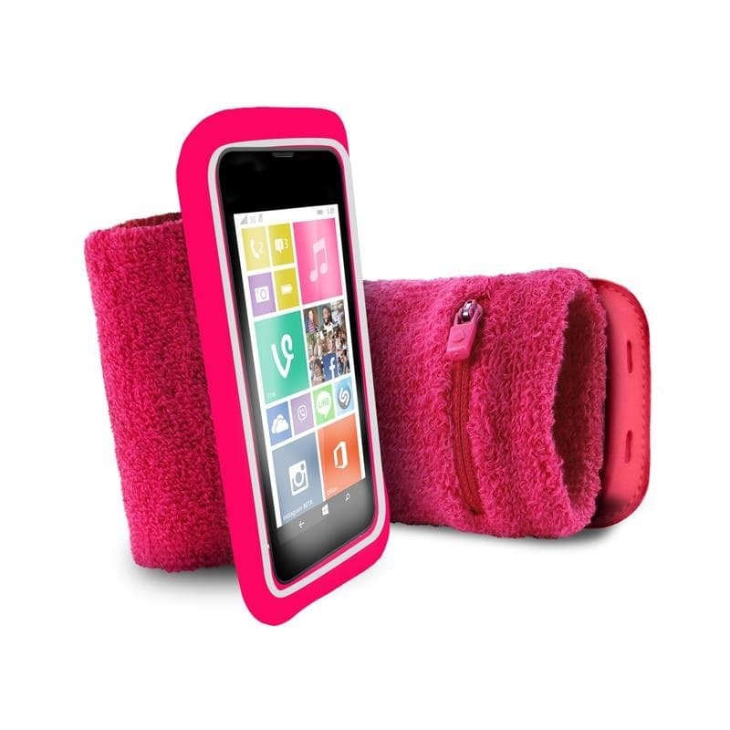PURO Running Band - Universal running band for smartphones max 4.3 "+ key pocket (pink) - 19