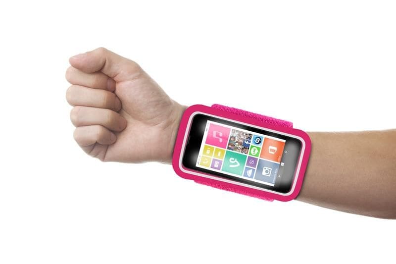PURO Running Band - Universal running band for smartphones max 4.3 "+ key pocket (pink) - 4