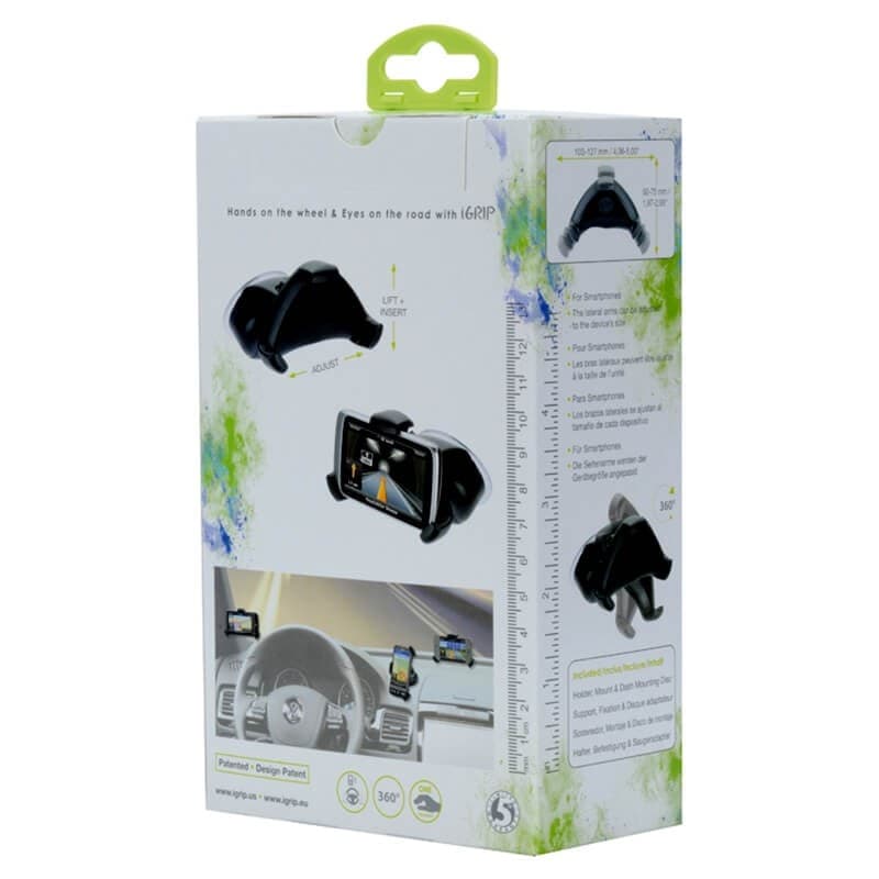 iGrip Universal Smart Grip´R Kit - Universal car holder for smartphones 50 - 75 mm width, 103 - 127 mm height - 16