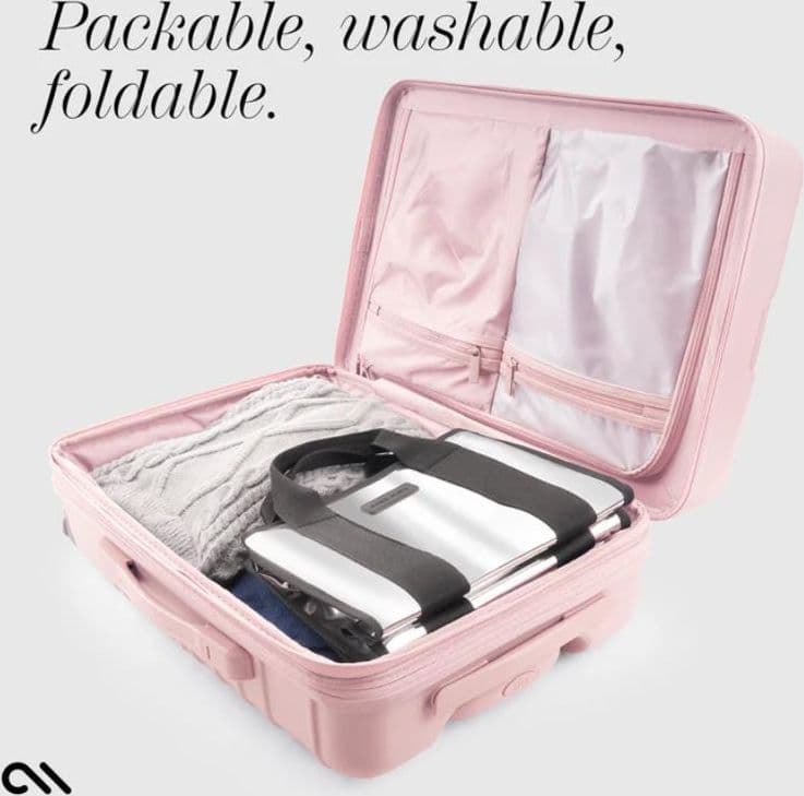 Case-Mate Mini Travel Tote Bag - Waterproof travel shoulder bag (Silver Chrome) - 7