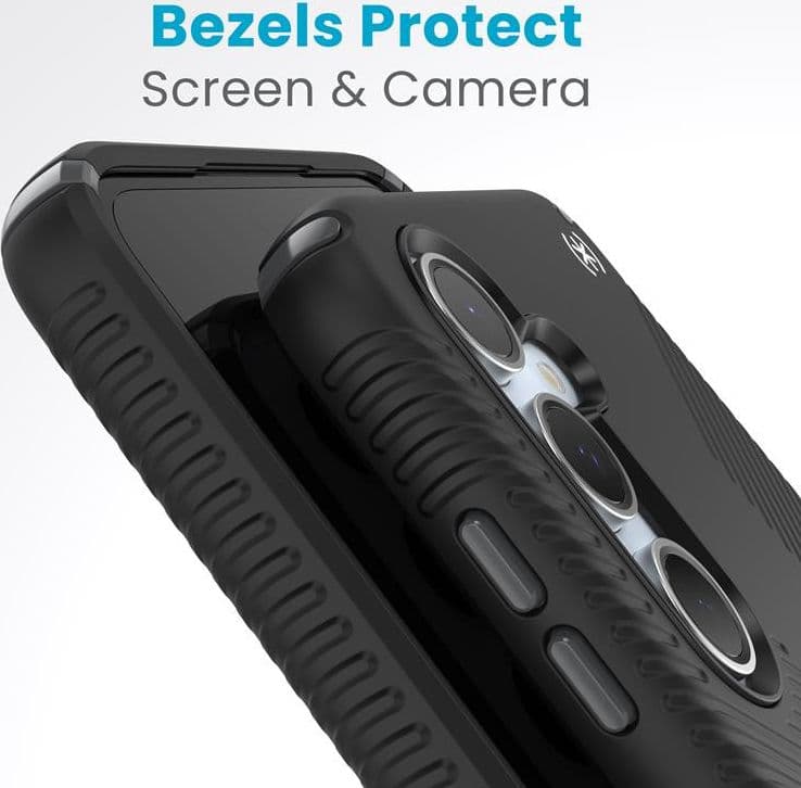 Speck Presidio2 Grip - Custodia per Samsung Galaxy S24 FE (Nero/Grigio Ardesia/Bianco) - 6
