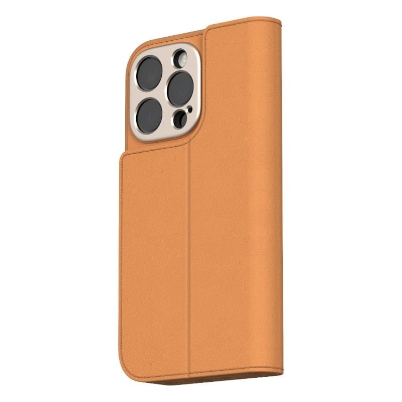 Moshi Overture MagSafe - 3-in-1 Leather Flip Case for iPhone 16 Pro (Caramel Brown) - 11