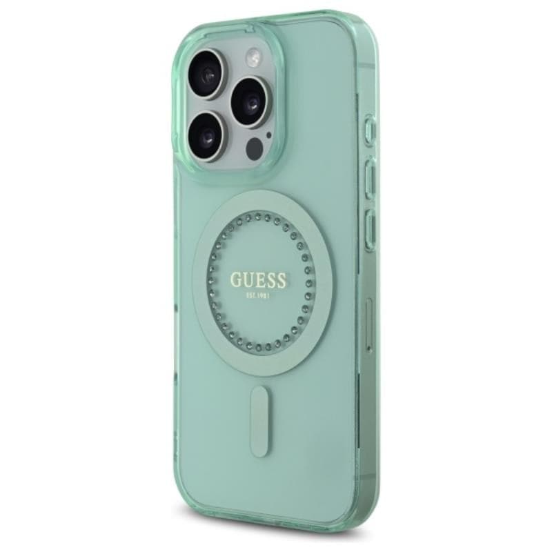 Guess IML Rhinestones MagSafe - Case for iPhone 16 Pro Max (Green) - 2