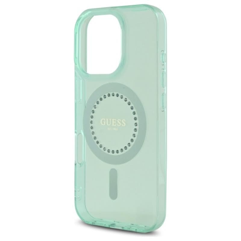 Guess IML Rhinestones MagSafe - Case for iPhone 16 Pro Max (Green) - 6