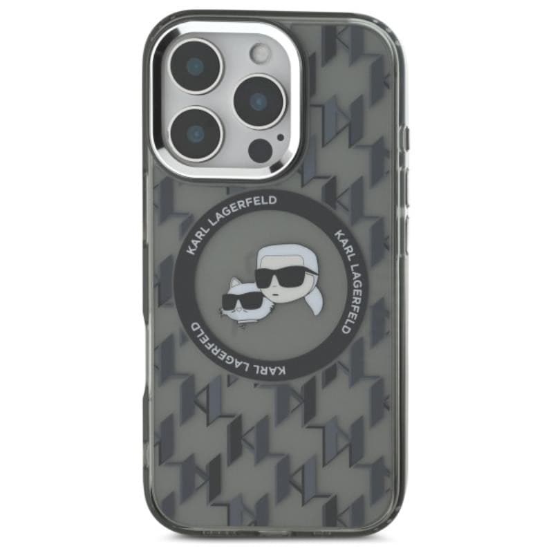 Karl Lagerfeld IML Monogram Karl & Choupette Head MagSafe - Case for iPhone 16 Pro (black) - 11