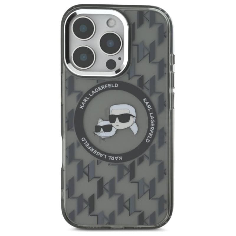 Karl Lagerfeld IML Monogram Karl & Choupette Head MagSafe - Case for iPhone 16 Pro (black) - 3