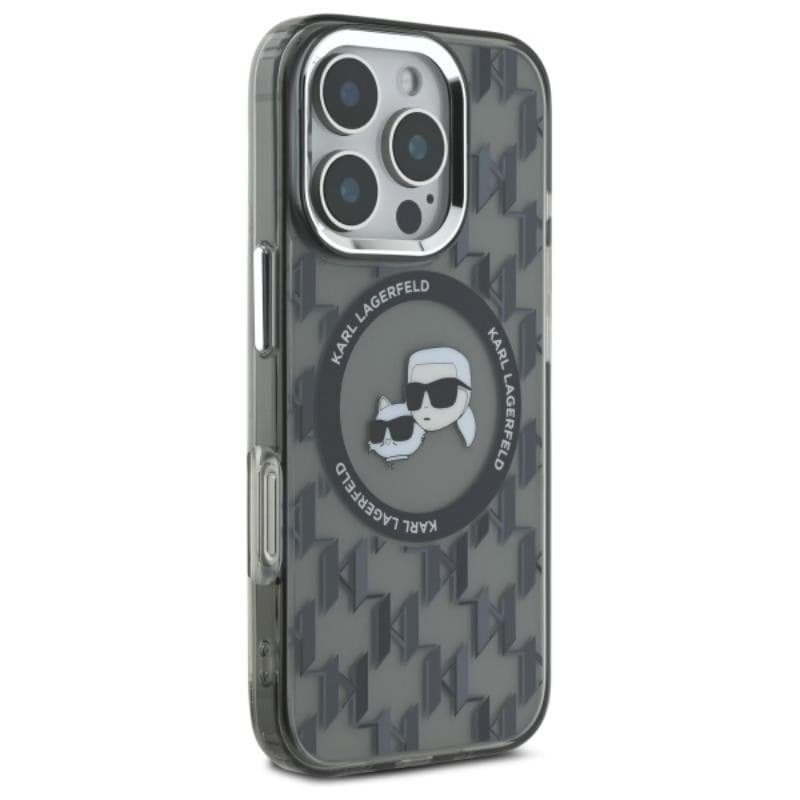 Karl Lagerfeld IML Monogram Karl & Choupette Head MagSafe - Case for iPhone 16 Pro (black) - 4