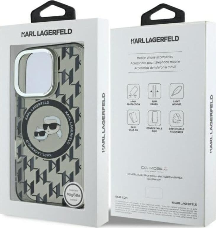 Karl Lagerfeld IML Monogram Karl & Choupette Head MagSafe - Case for iPhone 16 Pro (black) - 8
