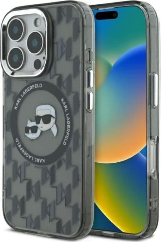 Karl Lagerfeld IML Monogram Karl & Choupette Head MagSafe - Case for iPhone 16 Pro (black) - 9