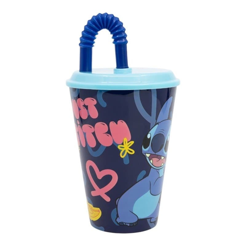 Disney Stitch - Collezione Palms - Tazza con cannuccia 430 ml - 5