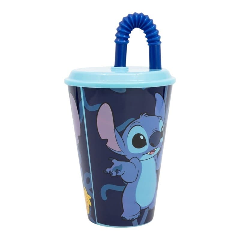 Disney Stitch - Collezione Palms - Tazza con cannuccia 430 ml - 10