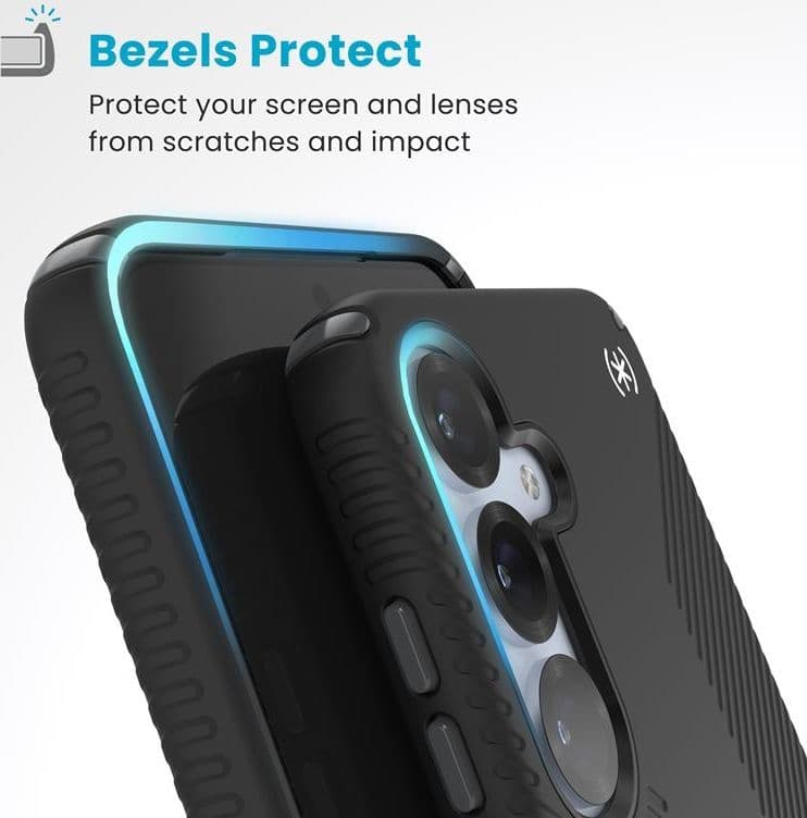 Speck Presidio2 Grip - Custodia per Samsung Galaxy S25+ / 24+ (Nero/Grigio ardesia/Bianco) - 15