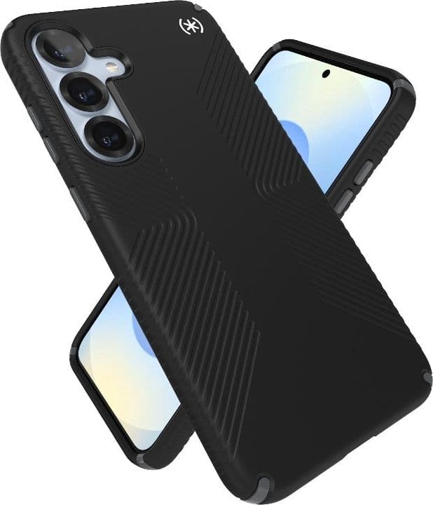 Speck Presidio2 Grip - Custodia per Samsung Galaxy S25+ / 24+ (Nero/Grigio ardesia/Bianco) - 18