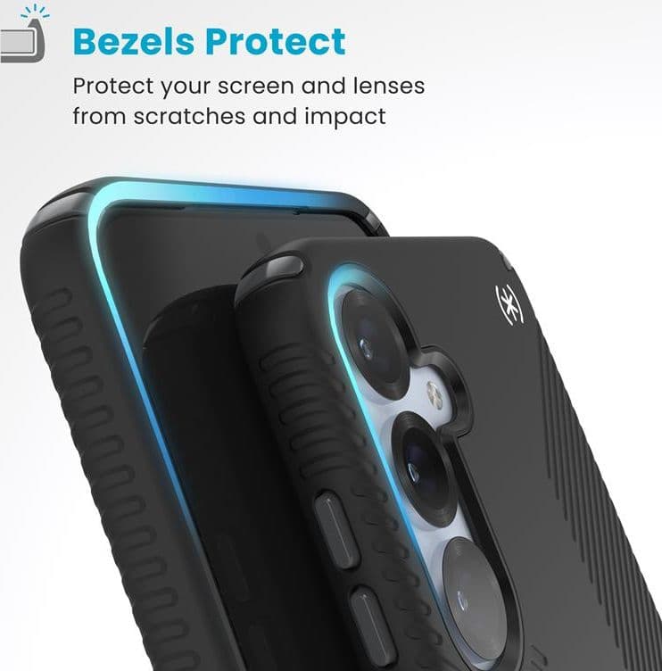 Speck Presidio2 Grip - Custodia per Samsung Galaxy S25+ / 24+ (Nero/Grigio ardesia/Bianco) - 5